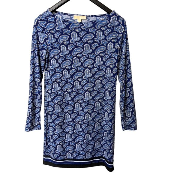 MIchael Michael Kors Blue Paisley Shift Dress Medium - Picture 8 of 8